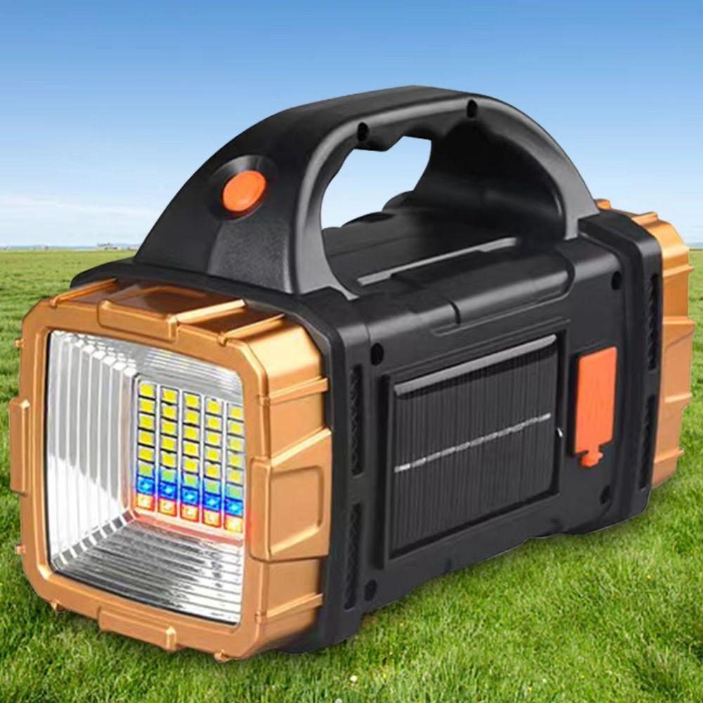 Solar Rechargeable LED Flashlight USB Rechargeable Portable Searchlight  Emergency Use