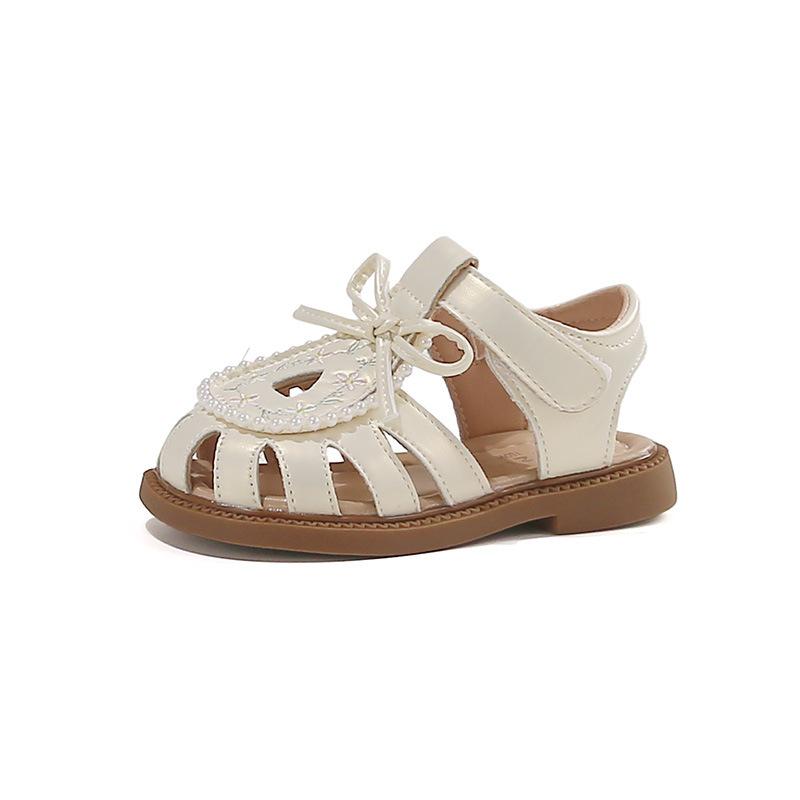2026 Adorable Pearl Flower Baby Soft Sole Non-slip Closed-toe Sandals