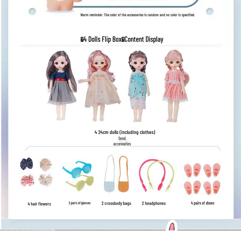 24cm Dress-Up BJD Girl Doll Toy - Mother & Baby Doll Clothes Gift Set