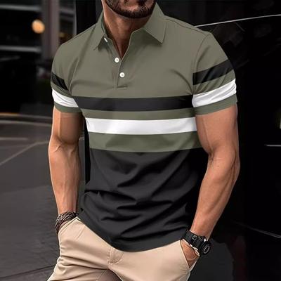 Summer Polo Shirt Striped Men's Sports Polo Shirt Top T-Shirts Men’s