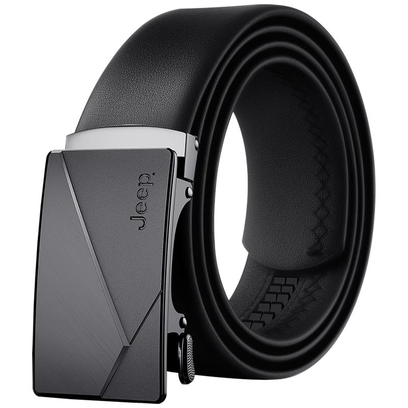 JEEP Men s Genuine Leather Automatic Buckle Belt with Gift Box