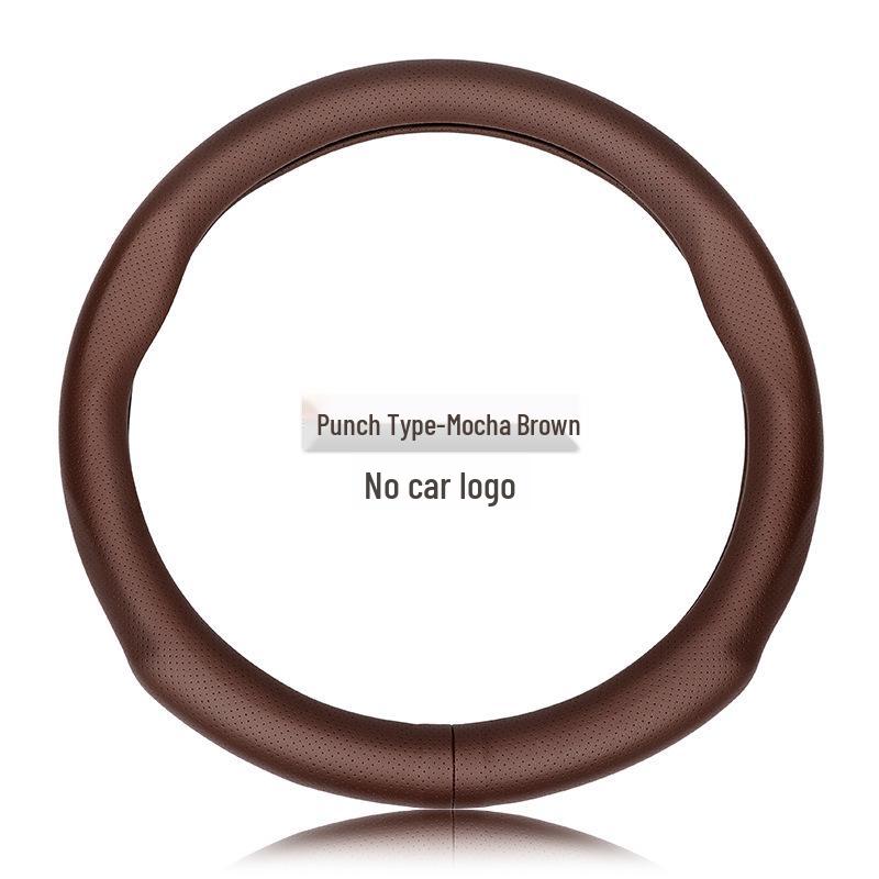 Genuine Leather Luxgen Steering Wheel Cover - Universal Fit for U6, Big 7, S5, U5, 7MPV, Na 5, Rui 3 Models