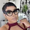 Oversized Glasses Cat Eye Eyeglass Frame For Women New Vintage Style Clear Lens Luxury Eyeglasses Leopard Candy Color Eyewear
