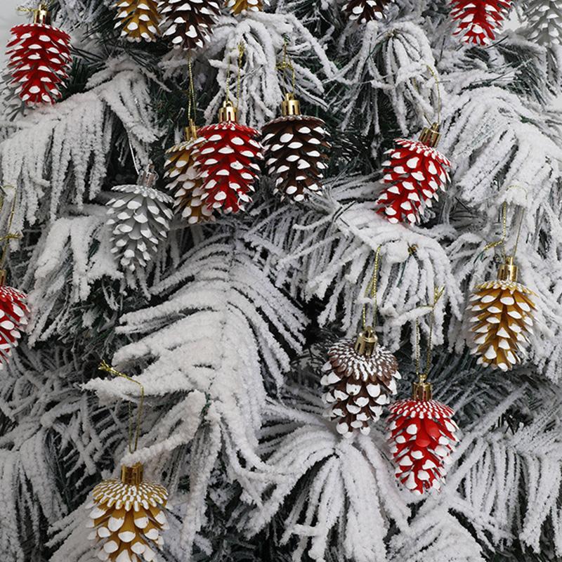 6Pcs Lovely Pine Cone Festival Xmas Decoration Christmas Tree Hanging Ornament