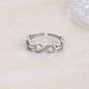 Creative And Stylish Copper Chain Ring With Infinite Opening Korean Version Shiny Rhinestone Embedded Gift For Her