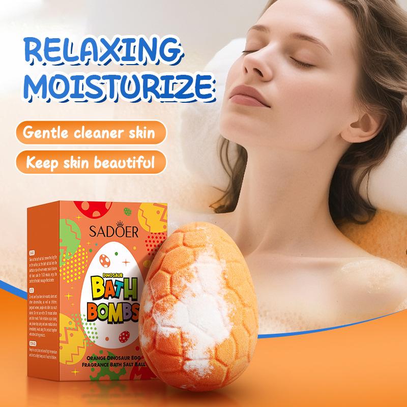Orange Dinosaur Egg Bath Salt Ball (Float) 100g Body Fragrance Bath Salt Ball Skin Care Products