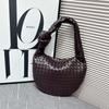 Handmade Woven Croissant Bag - Knotted Single Shoulder Underarm Tote