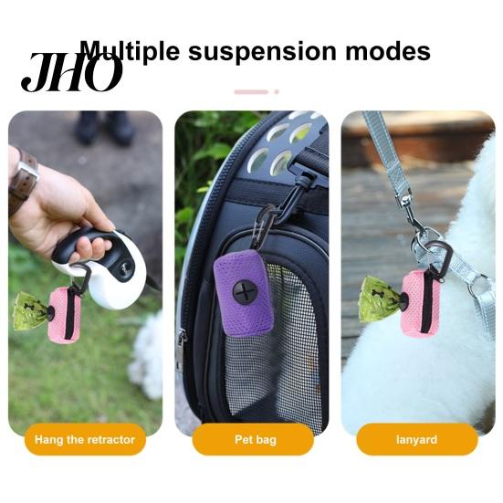 Durable Poop Bag Holder Pet Waste Dispenser Zipper Closing Crossed Drawers with Hanging Easy to Extract Garbage Bags Hook Trendy Convenient Dog Pickup