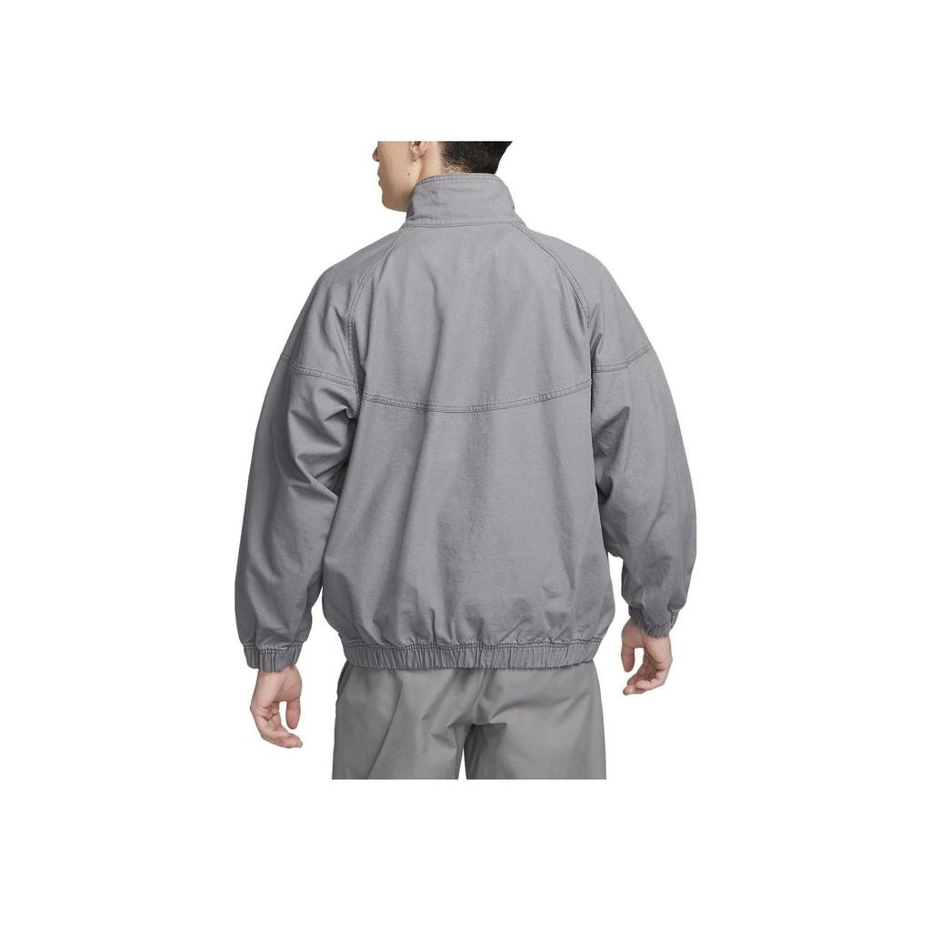 Nike Solid Color Stand Collar Zip-Up Long Sleeve Jacket Men Outerwear Dark-Grey DX0697-084