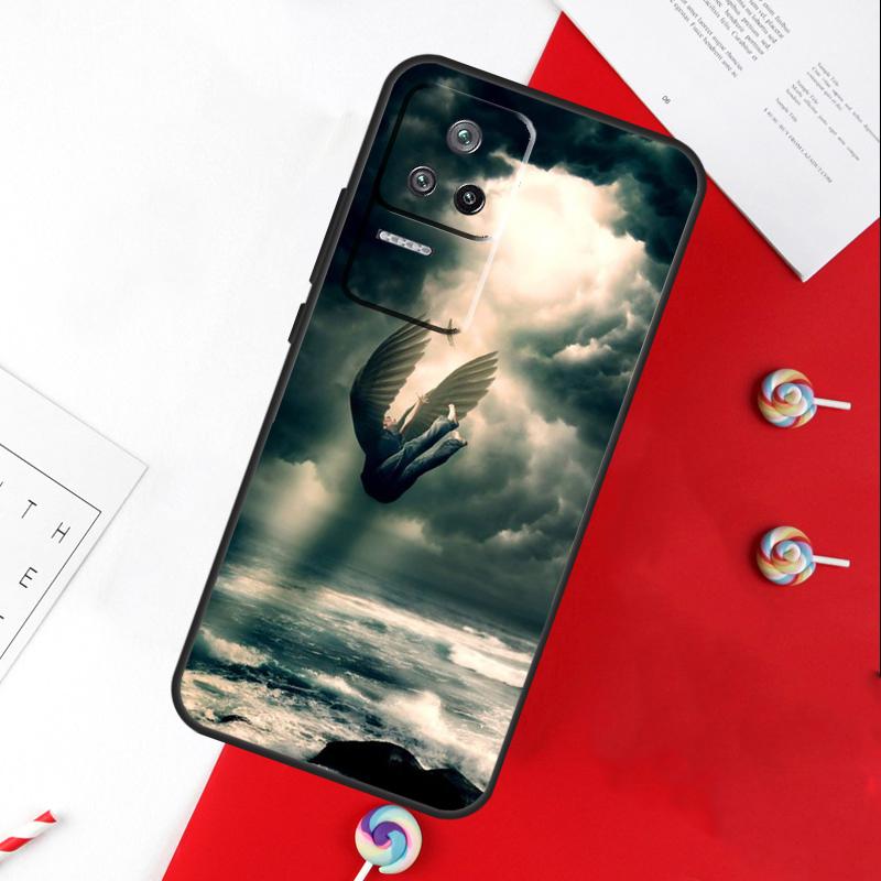Angel Wings Painting Cover For Xiaomi 14 Ultra 15 13 11T 12T 13T 14T Pro POCO X7 Pro X3 X5 X6 M6 F5 F6 Pro Case
