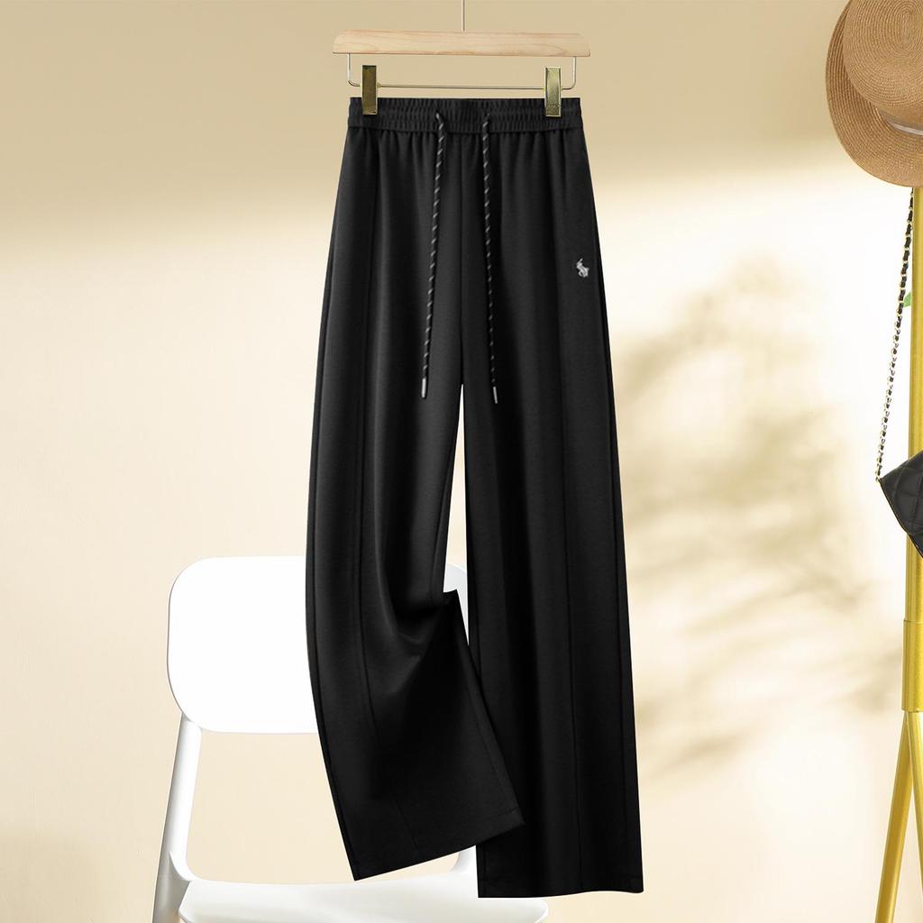 Women's Purple High-Waist Printed Wide Leg Sport Pants - Slimming Elastic Waist, Spring/Fall 2025 Collection