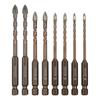 8pcs Cross Hexagon Drill Bit Set for Various Materials for Wood Metal Glass and Plastic Drilling with Electric Drill