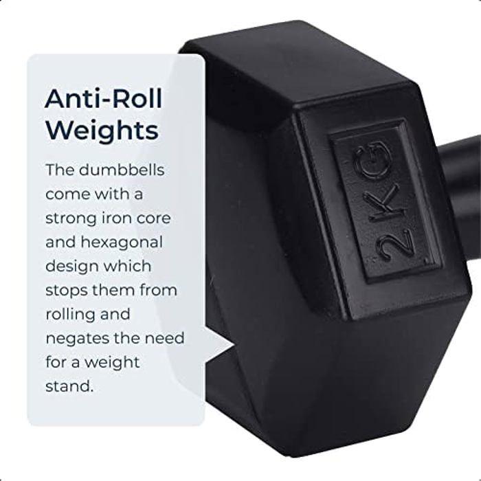 Činky - KOOPMAN - 2KG - Sada 2 ks - Černé - Kompaktní a odolný design