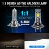 2Pcs 300W Turbo H7 LED Headlight Bulbs CANBUS Lights 30000LM H7 Led Mini Lamp 24pcs 3570 CSP Wireless Car LED with Fan 12V 6500K