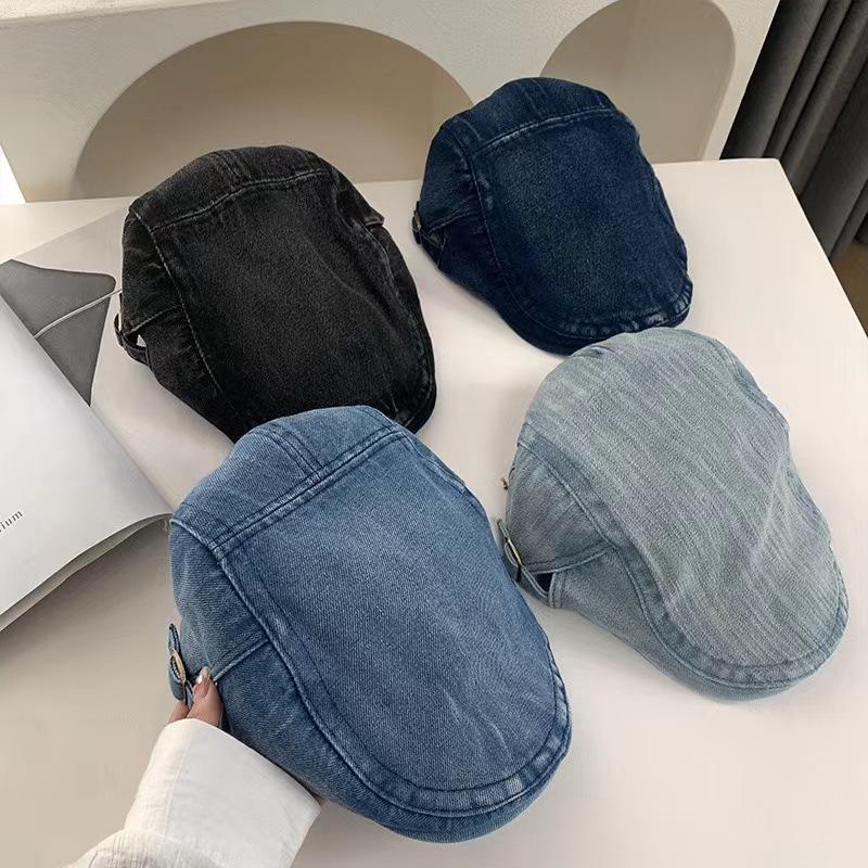 Retro Washed Beret Hat for Women Winter Outdoor Sun Protection Peaked Cap Men's Painter Hat Fashionable and Progressive Hats