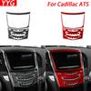 For Cadillac ATS 2013- Carbon Fiber Central Control Navigation Radio CD AC Panel Trim Cover Car Interior Accessories Sticker