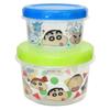 Small Planet Crayon Shin-chan Round Container L&M Nakayoshi Pajamas 082538 Crayon Shin-chan Lunch BoxStorage Container Set of 2 Made In Japan