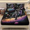 Cat Astronaut Pattern Mattress Three-Piece Digital Printing Mattress Bedding Set Adult Children