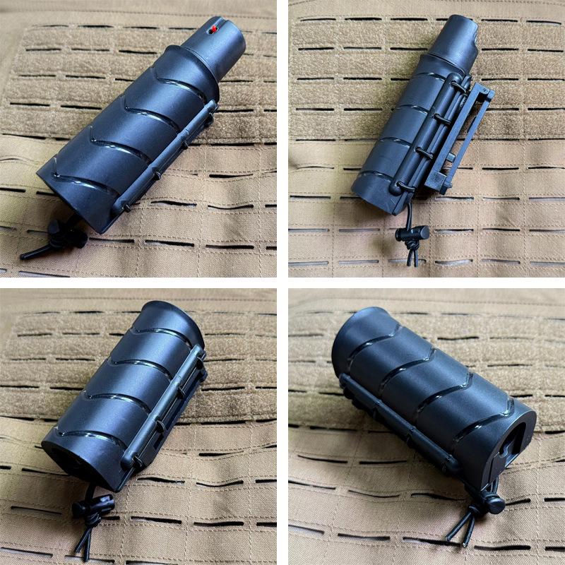 MOLLE-Compatible 360° Rotating Quick Draw Sheath for Baton, Tactical Flashlight, and Spray – Rubber Band Style