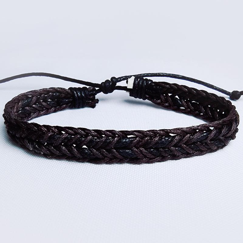 

Унисекс Регулируемый Плетеный Браслет Ручной Работы из Хлопка и Льна