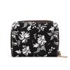 Women Flower Printed 11 Cards Slot Card Bag Case Fashion Retro Zipper Card Wallet ID Holder Credit Card Holder Badge Holder