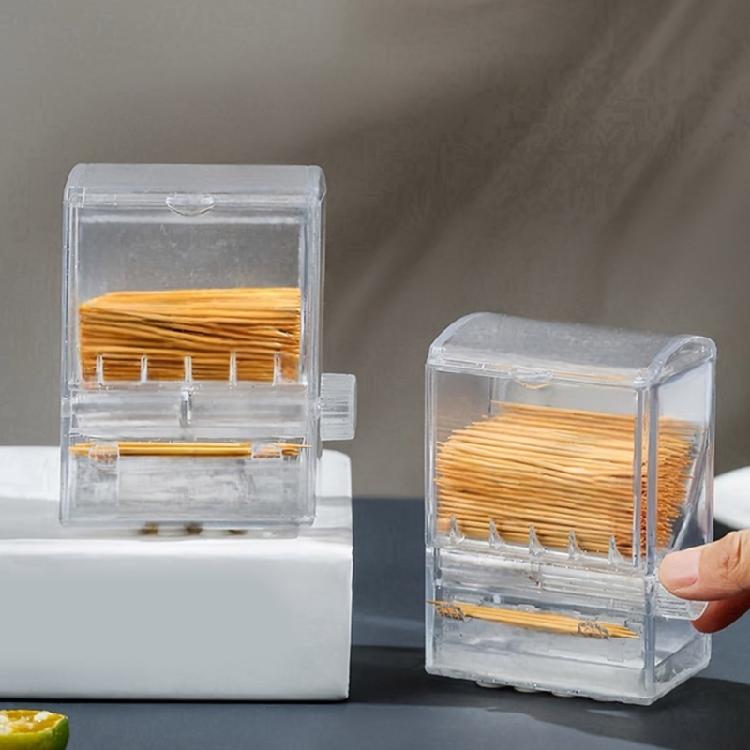 Plastic Tooth Pick Dispenser Vending Machines Shaped Automatic Toothpicks Box Household Use Toothpick Storage Container