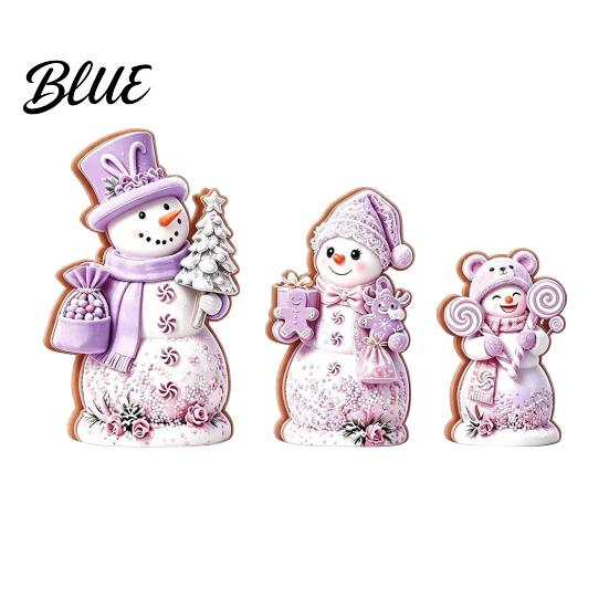Tiered Tray Holiday Decor 3PCS Christmas Snowman Wooden Ornaments Decorative Cute Festive Figures Creative Seasonal Ornaments High-definition