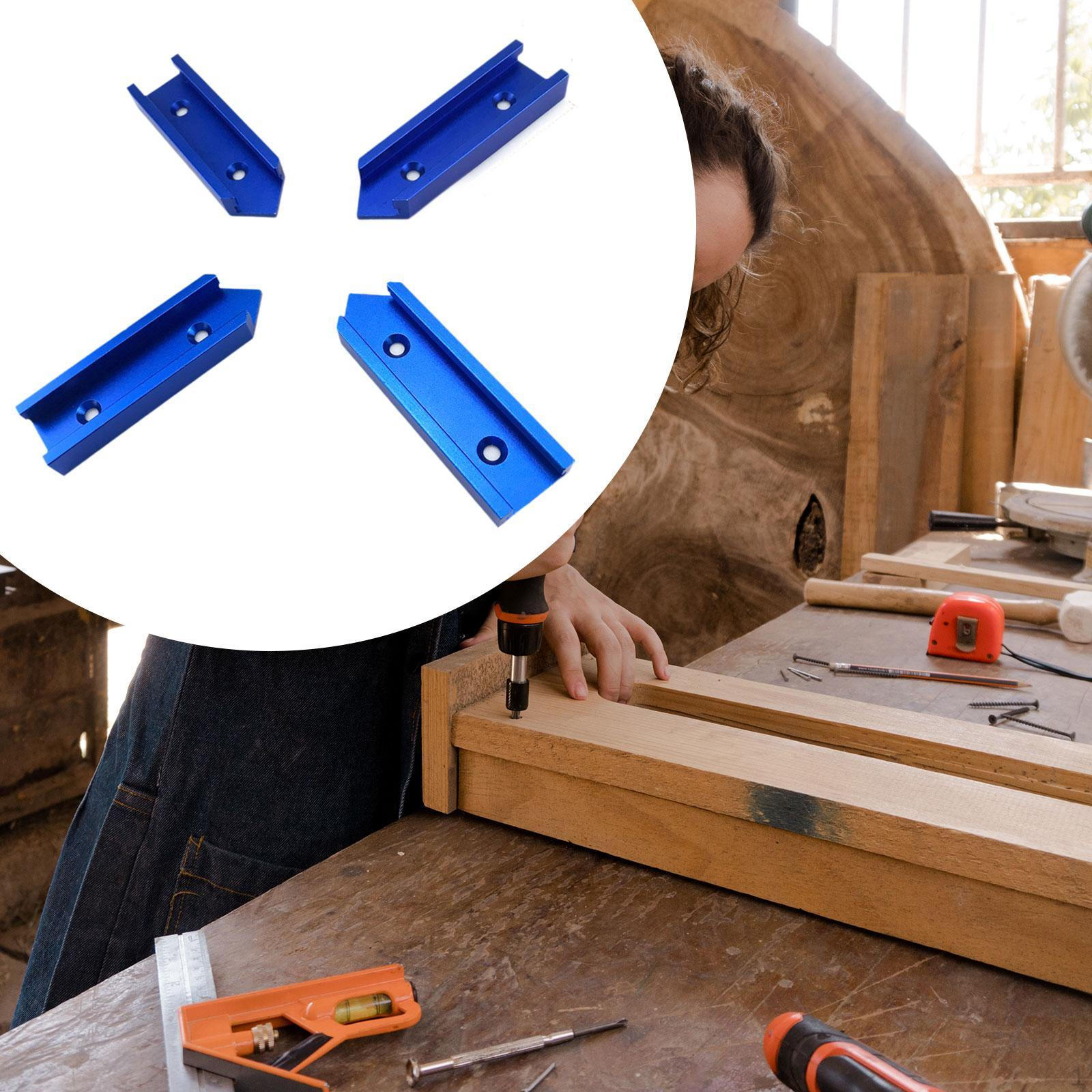 

4 штуки Джиг-фіксура З єднувач слотів Т-подібні пази Висока міцність Деревообробка та Струбцини синій