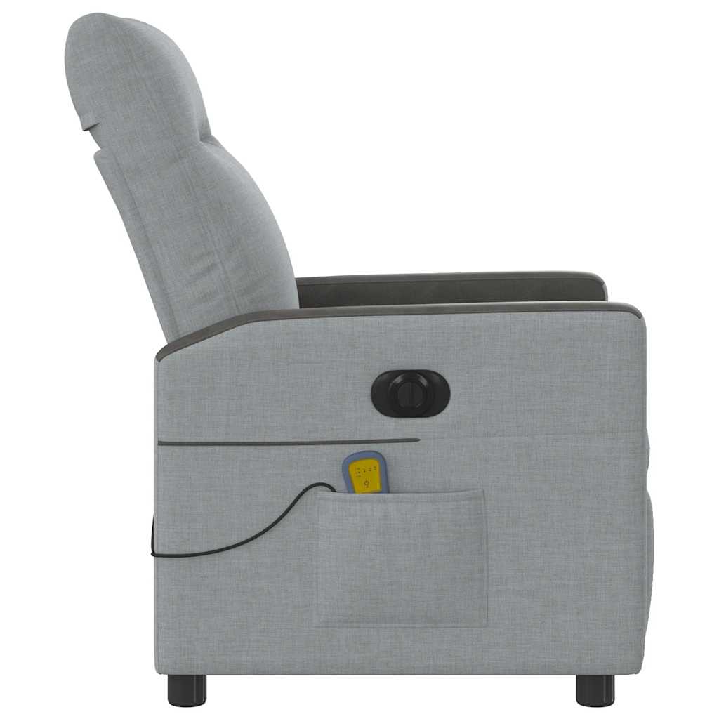 Foldable Massage Armchair, Electric, Light Gray, Fabric