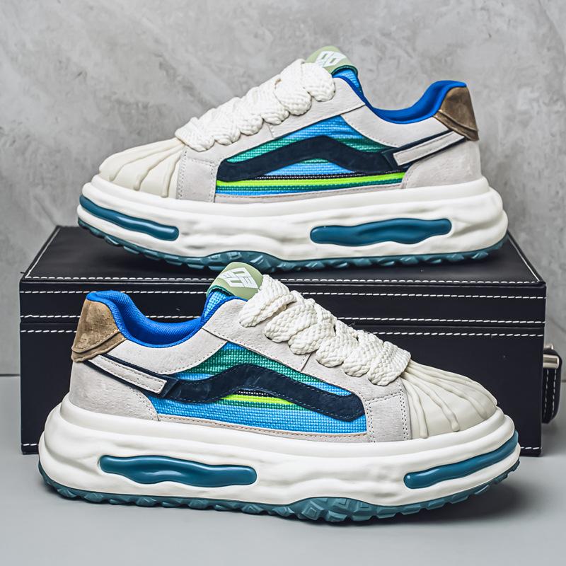 Herresko sommer ny mote allsidige plattform høydeøkende tidevannssko koreansk versjon ins populære fritidssportssko oppløselige sko