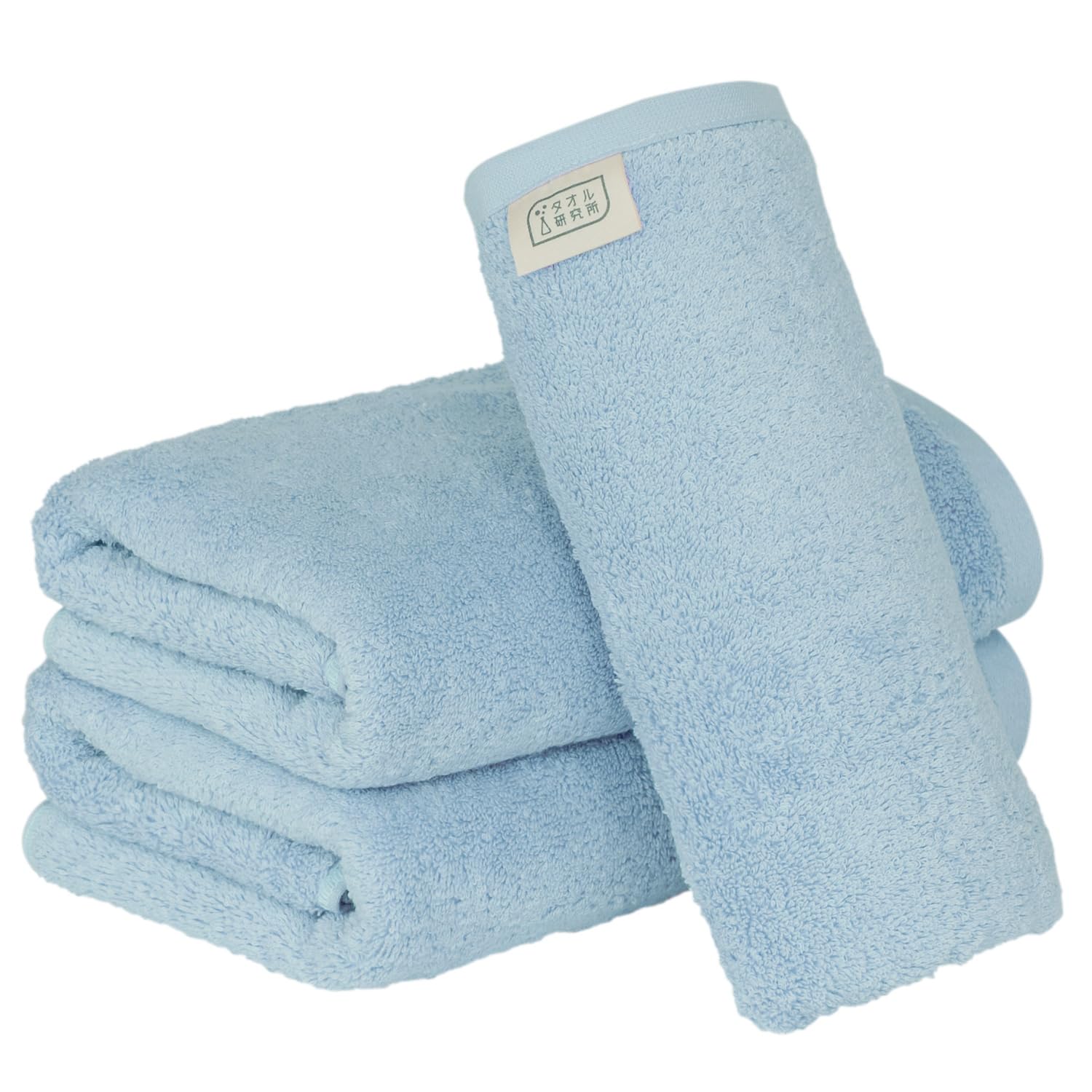

Towel Laboratory Mini Bath Saxe Set of JapanTechnology [Naturally Soft] #024 Towels, Blue, 3, Soft, Thick, Smooth, Long-Lasting, Fast-Absorbent,