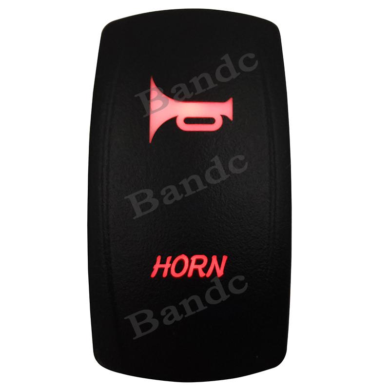 12V/24V Horn Momentary Rocker Switch Laser 5 Pin (On)-Off Siren Speaker Toggle Switch Replacement for Car Boat UTV Can Am Jeep