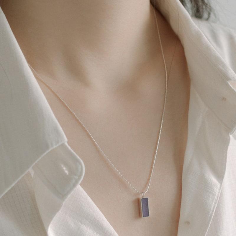 Pinaf Rectangle necklace _ purple