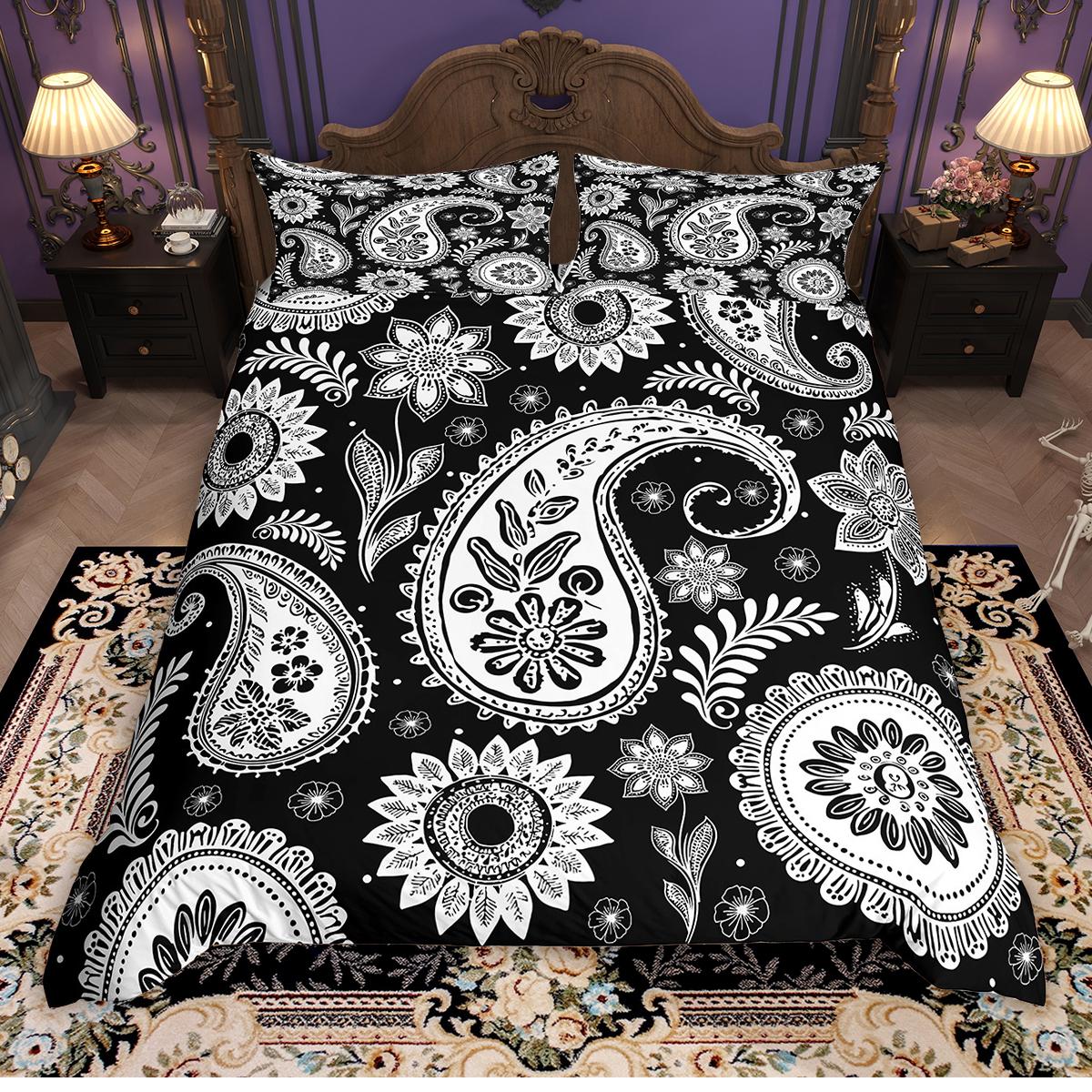 

Комплект пододеяльников Homewish в западно-богемном стиле 2шт/3шт, Комплект чехлов для одеяла с узором пейсли-дамаск, Винтажный комплект постельного белья в стиле хиппи DE XS 100x135cm 2pcs&set