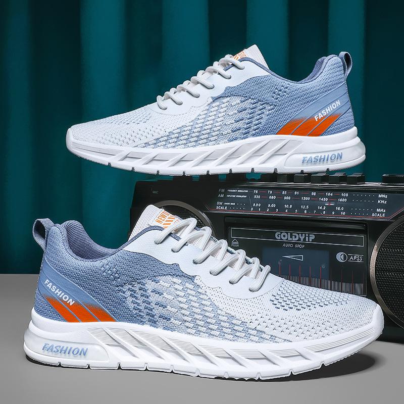 Men's Shoes Summer Mesh Shoes Men's Running Casual Sports Shoes Flying Weaving Hollow Breathable Air Conditioning Shoes