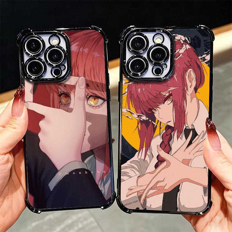 Anime Charakter Makima CSM Vergoldetes Handyhülle Für Xiaomi Poco X5 X6 X7 X8 Pro Max F8 Ultra F7 M8 M7 M5S Redmi 15C 15 14C 13C 13