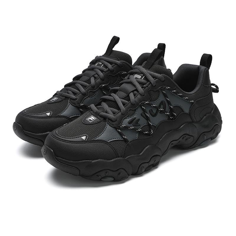 New FILA Abrasion Resistant, Breathable, Lightweight Low Top Casual Shoes Men's Shadow Black Gray F12M542137FBD