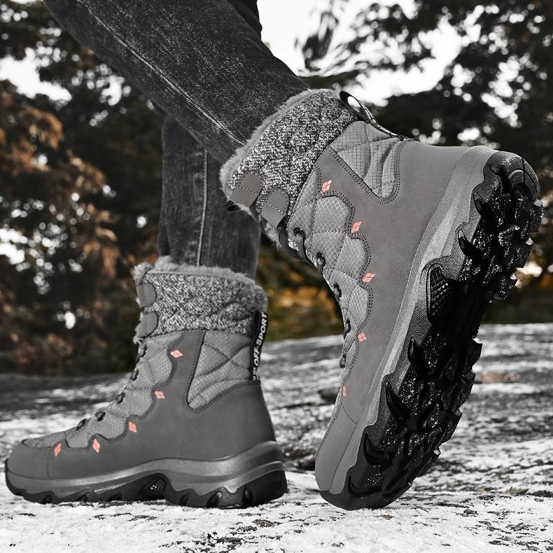 Značka Zimní pánské boty Teplé pánské sněhule Vysoce kvalitní kůže Vodotěsné Pánské tenisky Outdoor Muži Turistické boty Pracovní obuv