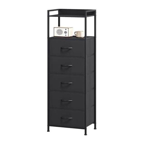 Somdot Drawer Chest, Storage Chest, Side Chest, 5 Tiers, Clothes Storage, Drawer, Clothes, Outfit Case, Chest of drawers, Children s Clothes,