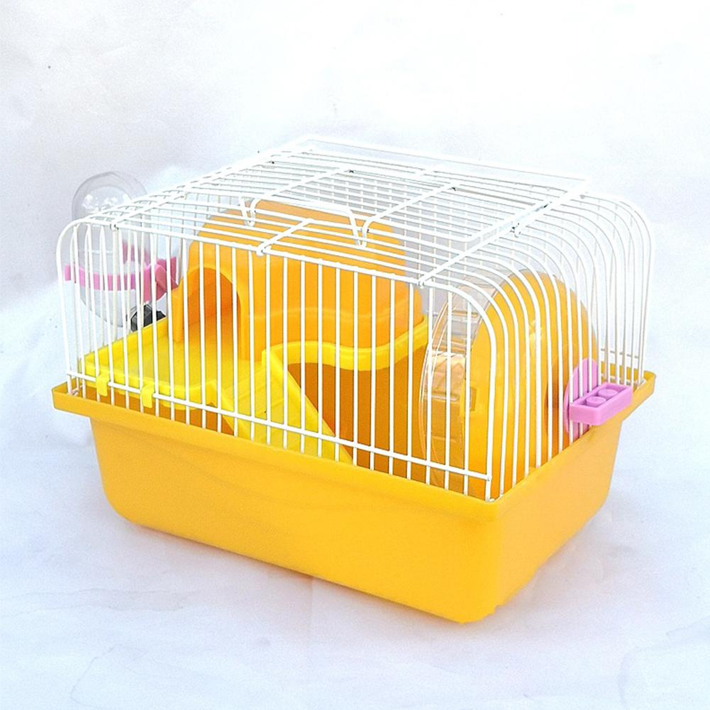Double Layer Villa Shape Pet Cage with Running Wheel Feeding Bowl for Hamster
