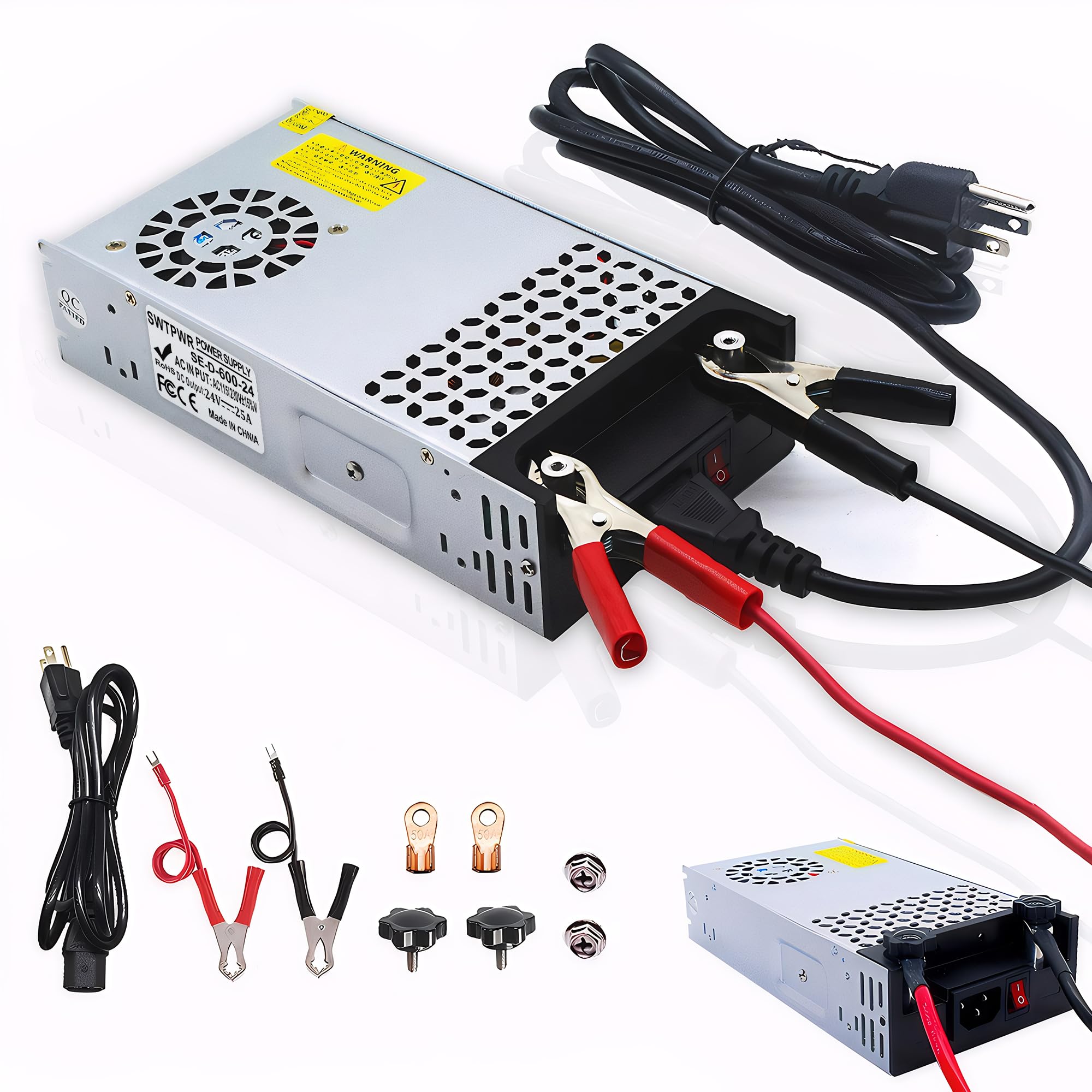 

Upgraded DIY SMPS 110V 230V AC to DC 24V 25A 600W Power Converter Power DC 12V Voltage Transformer Motor Pump CCTV 3D Printer Air Compressor LED