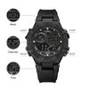 Naviforce Men LCD Watch Ditital Movement Lightweight Silicone Strap 50m Waterproof Calendar Date Alarm Night Pattern Boy Gift Watch NF7131