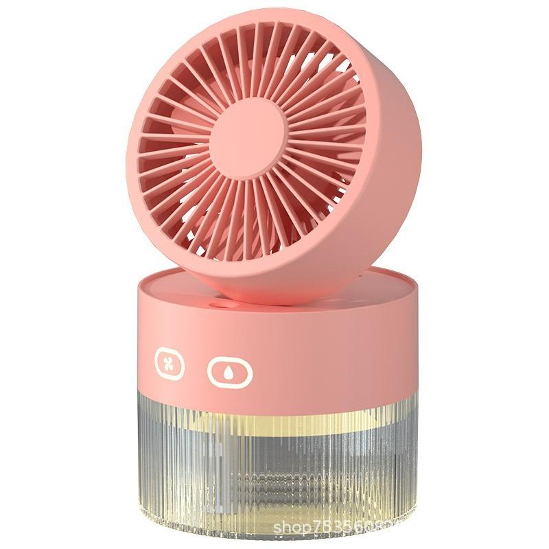 Mini USB Water Cooling Fan - Foldable Desktop with Turbine, Mist Spray & Night Light for Home, Outdoor, Office & Dorm Use