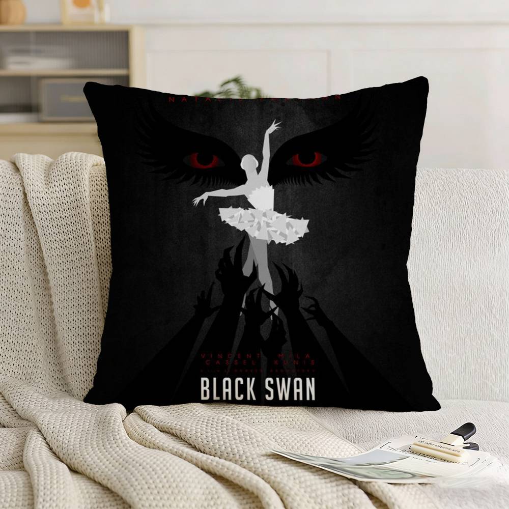 Movie B-Black S-Swan Classic Pillow Case Pattern Printed Pillowcase For Living Room Sofa Cushion Cover