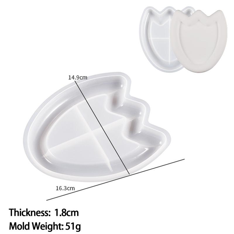 Storage Tray Silicone Mold DIY Jewelry Display Plate Resin Plaster Cement Mould Round Flower Cloud Heart Shape Dish Home Decor