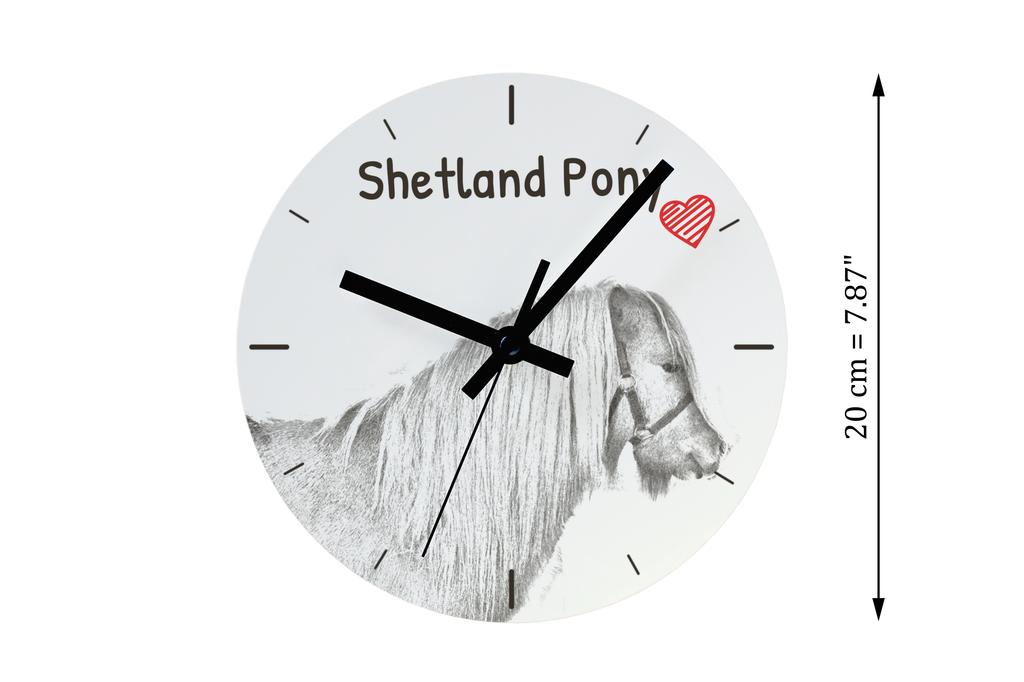 Shetland Pony – Wall clock with a horse, shelf clock with a print | Art-Dog