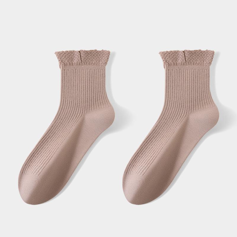 

Женская осенне-зимняя мода Новые милые кружевные гольфы 1 pair хаки