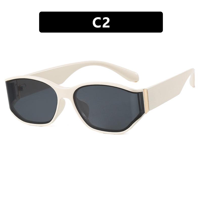 JYL Retro Small Rectangle Sunglasses Curved Premium UV Shield / 11305