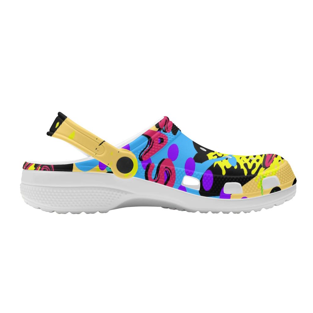 Breathable EVA Clogs Women Men Color Printed Lightweight Slip On Garden Shoes Beach Pool Home Bathroom Sandals Beach Pool Wear