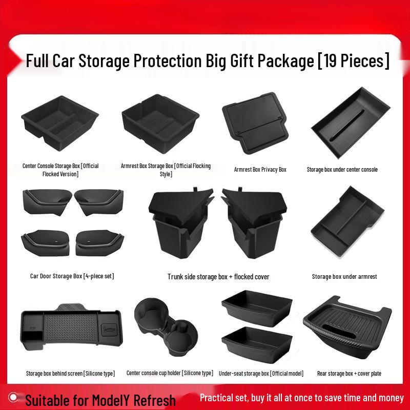 Tesla Model Y/3 Trunk Side Storage Box Cover - Interior Decoration Accessory